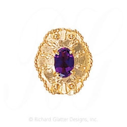 GS434 AMY - 14 Karat Gold Amethyst Slide 
